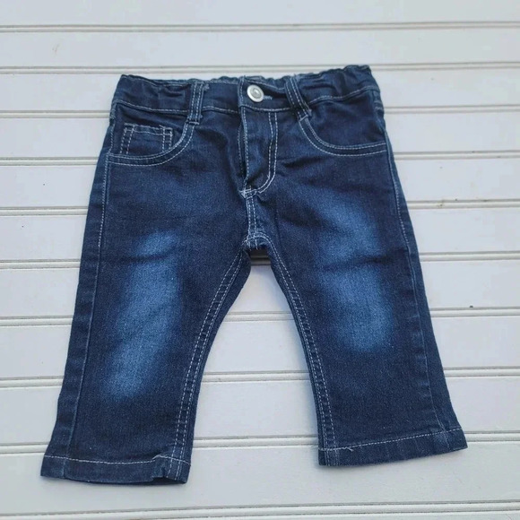 Lot Of 4 Kids Place Cherokee Denim Jeans Flare Girls Blue Adjustable Wide 4T - Picture 10 of 11